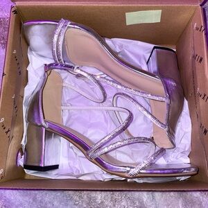 Nina Metallic Strappy Block Heels